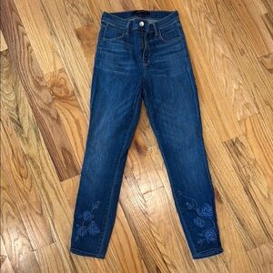 J brand - Women's Blue Jeans with Floral Embroidery (Size 25)